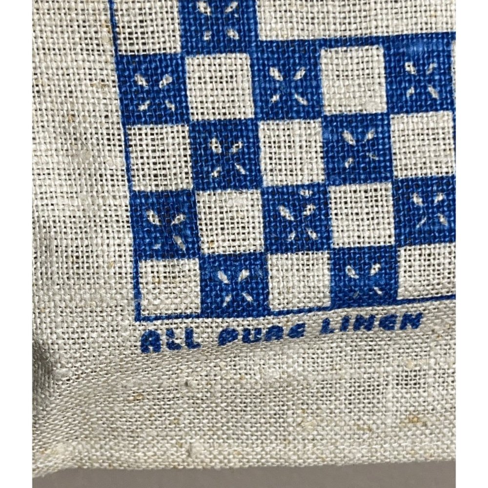 1984 Linen Calendar Teapots Red Blue Cloth Prayer Towel Wall Hanging Vintage - Picture 4 of 6